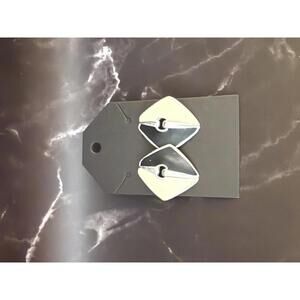 Retro Chic Black & White Geometric Earrings